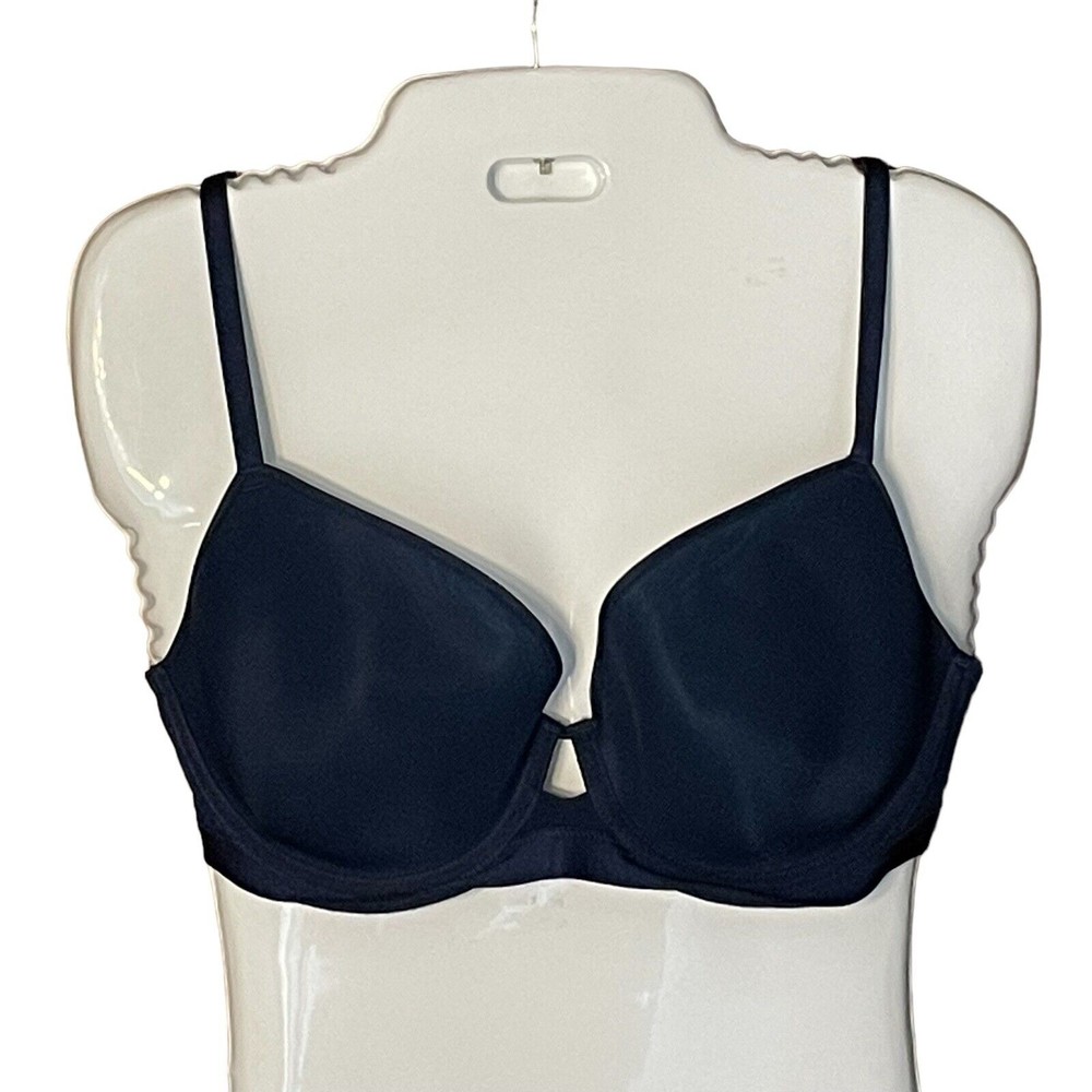 Soma Bra 34D Lightest Lift Smooth Perfect Coverage Navy Blue Semi Sheer Keyhole